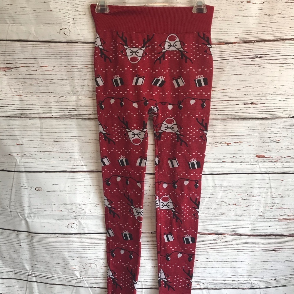 No boundaries red reindeer Christmas pants